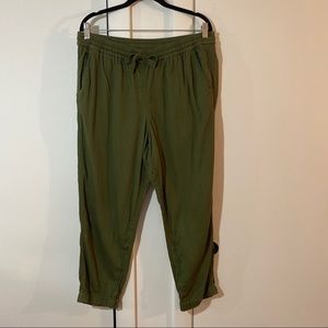 J Crew green cotton joggers
